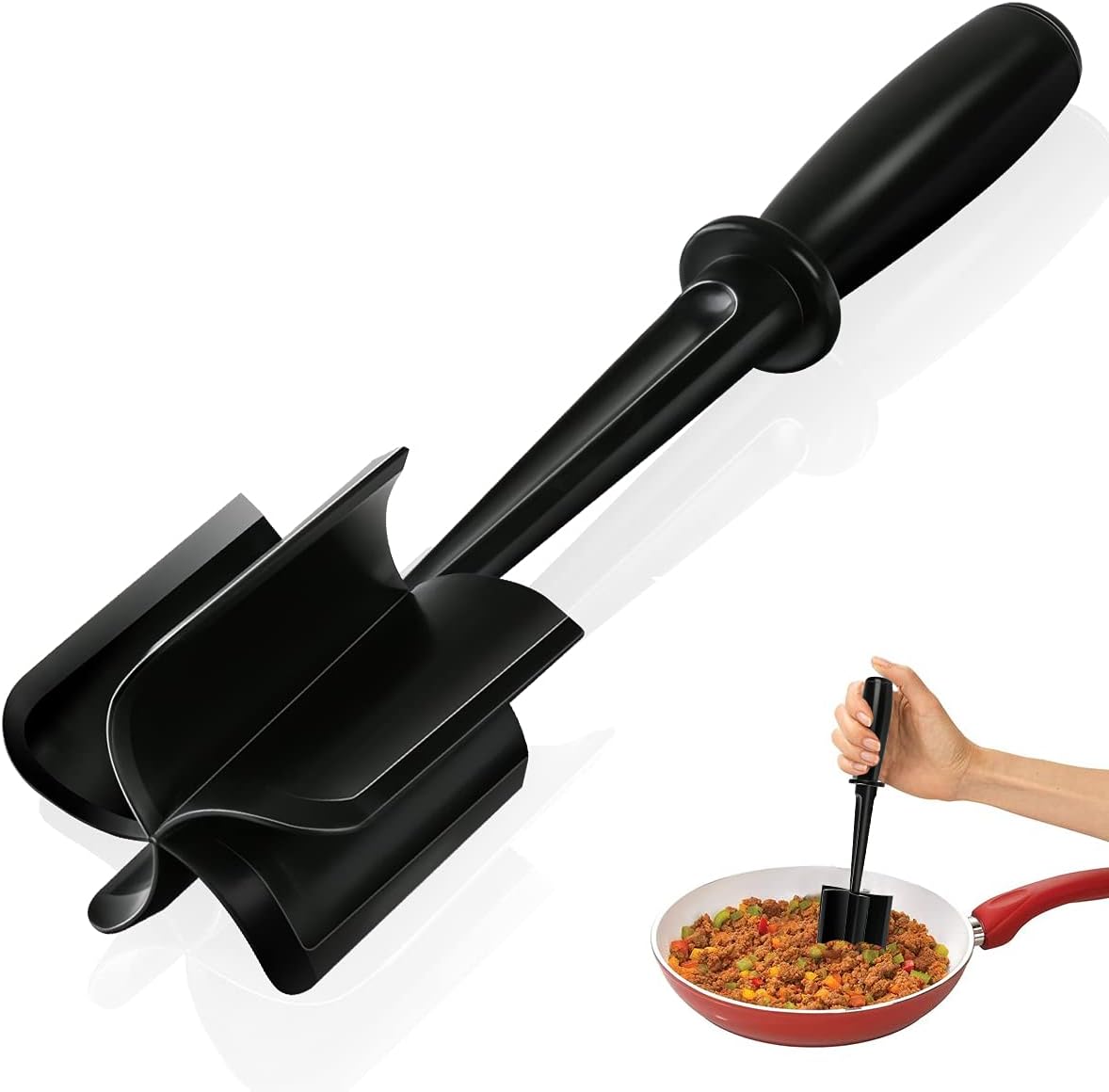 Chopper Utensil, Professional Heat Resistant Nylon, Masher & Smasher Meat, Potato Masher Ground Beef & Turkey